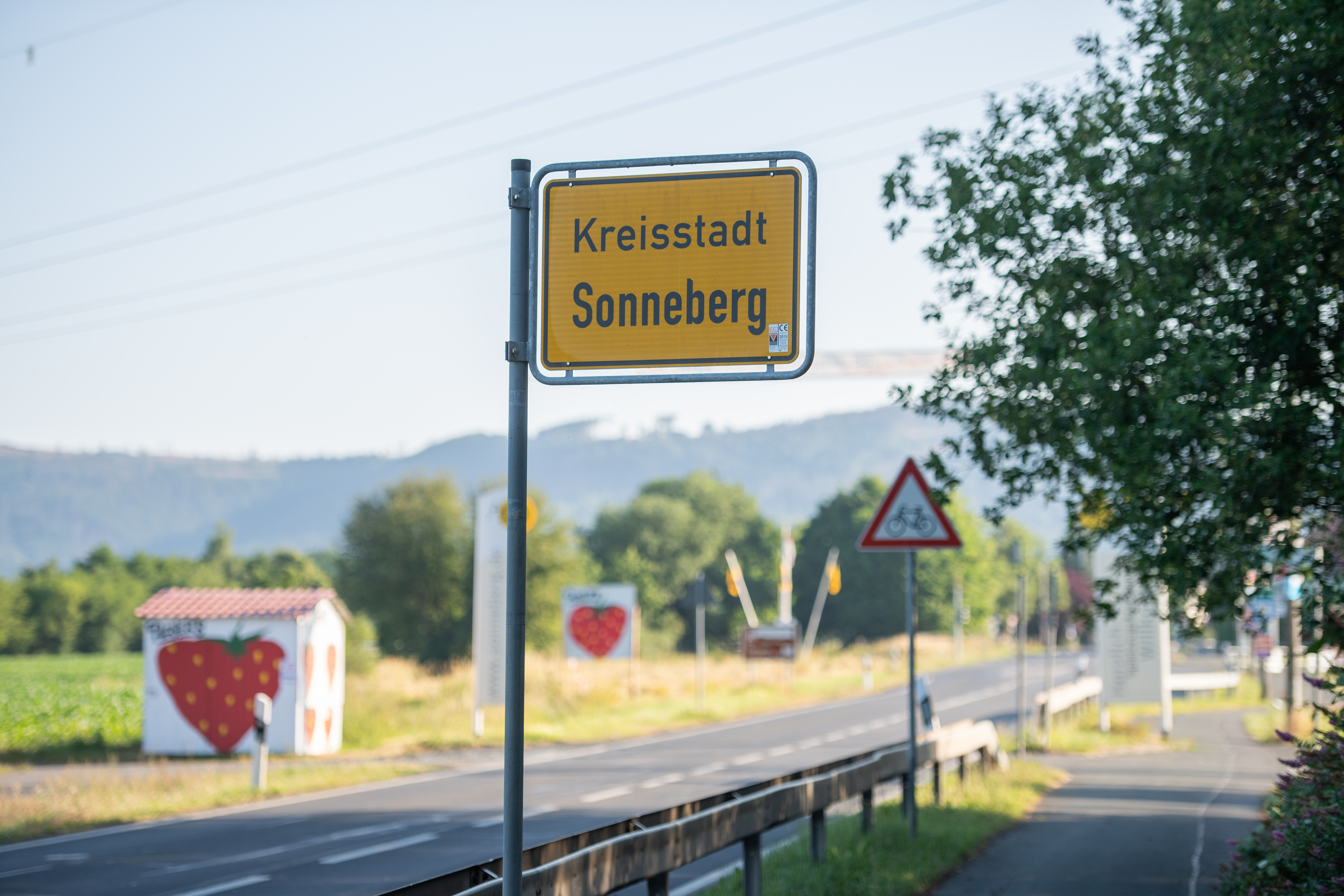 Ortseingangsschild Kreisstadt Sonneberg